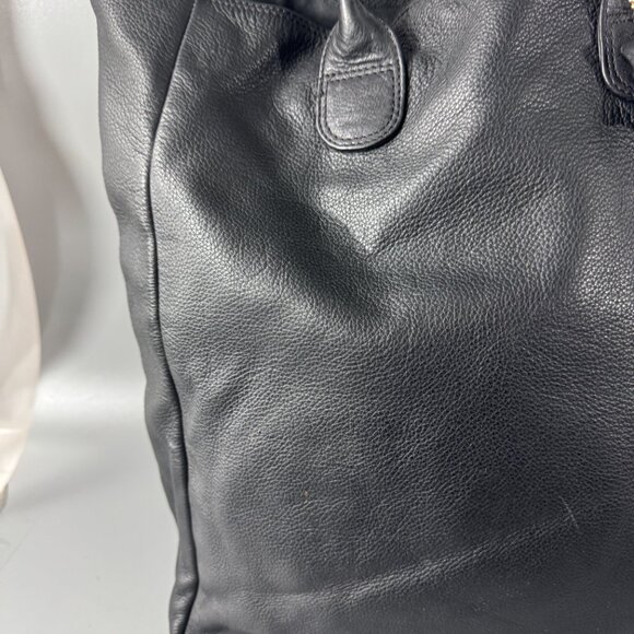 ILI New York Toronto Black Leather Large Tote Bag - Picture 2 of 14